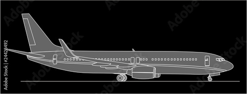 Passenger aircraft on ramp vector