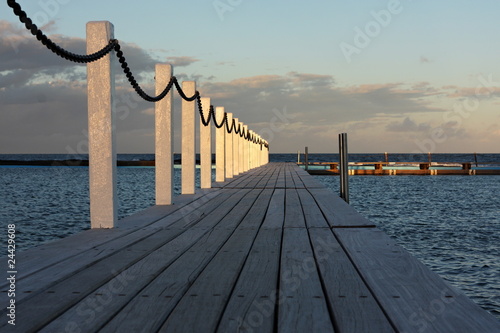 Timber boardwalk over coastal pool