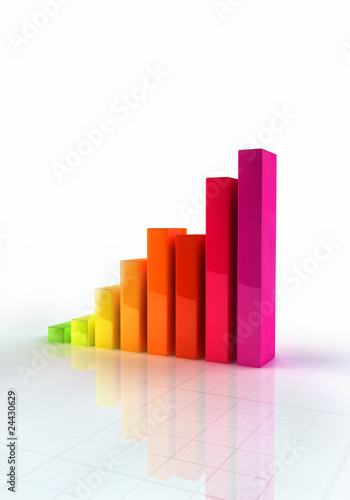 Shiny abstract bar graph indicating growth