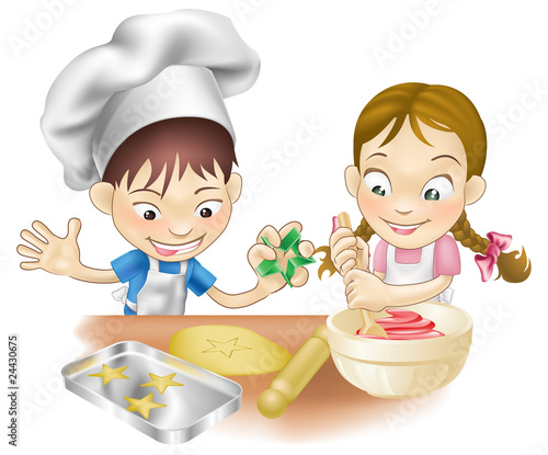two children having fun in ...