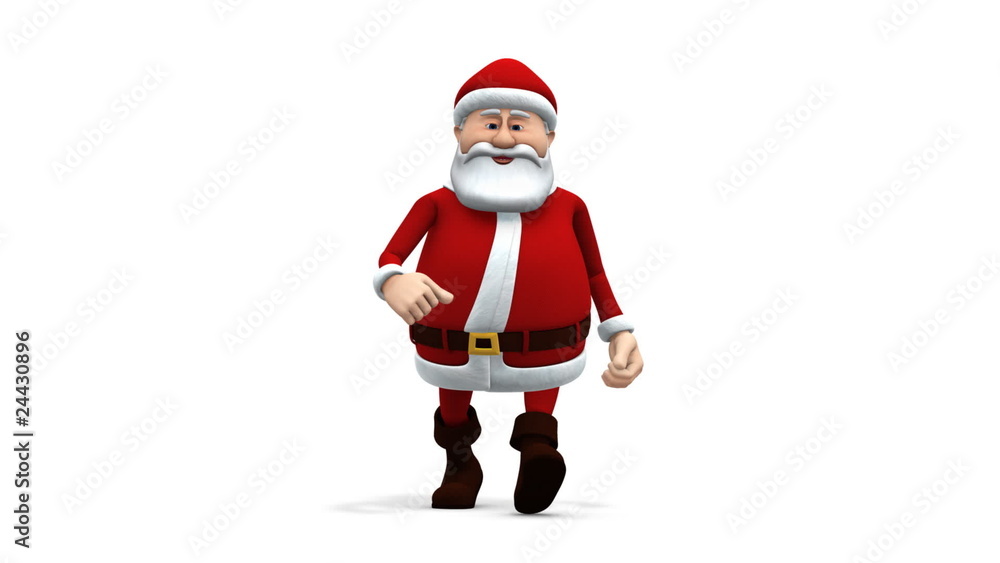 santa walking - front view - loop santa walking - front view - loop