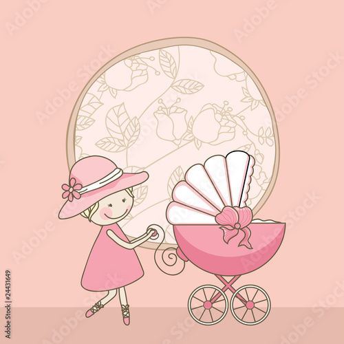 baby girl announcement card #24431649