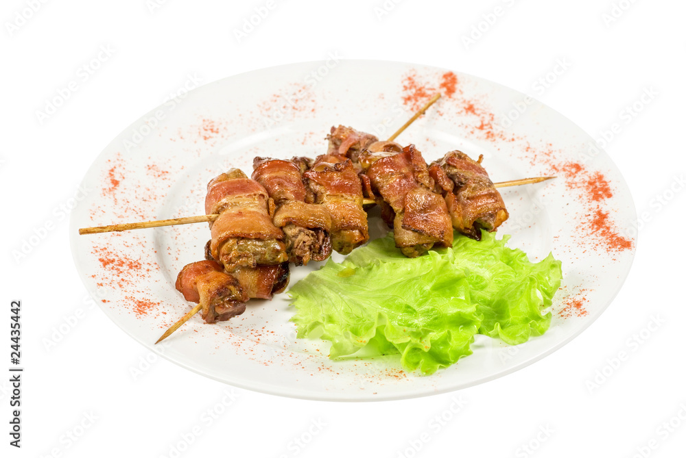 Kebab from chicken liver