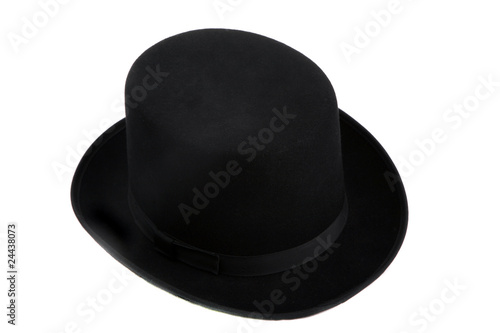 Man's top hat on a white background