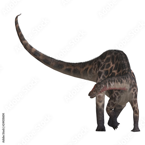 Dinosaur Dicraeosaurus. 3D rendering with clipping path and shad