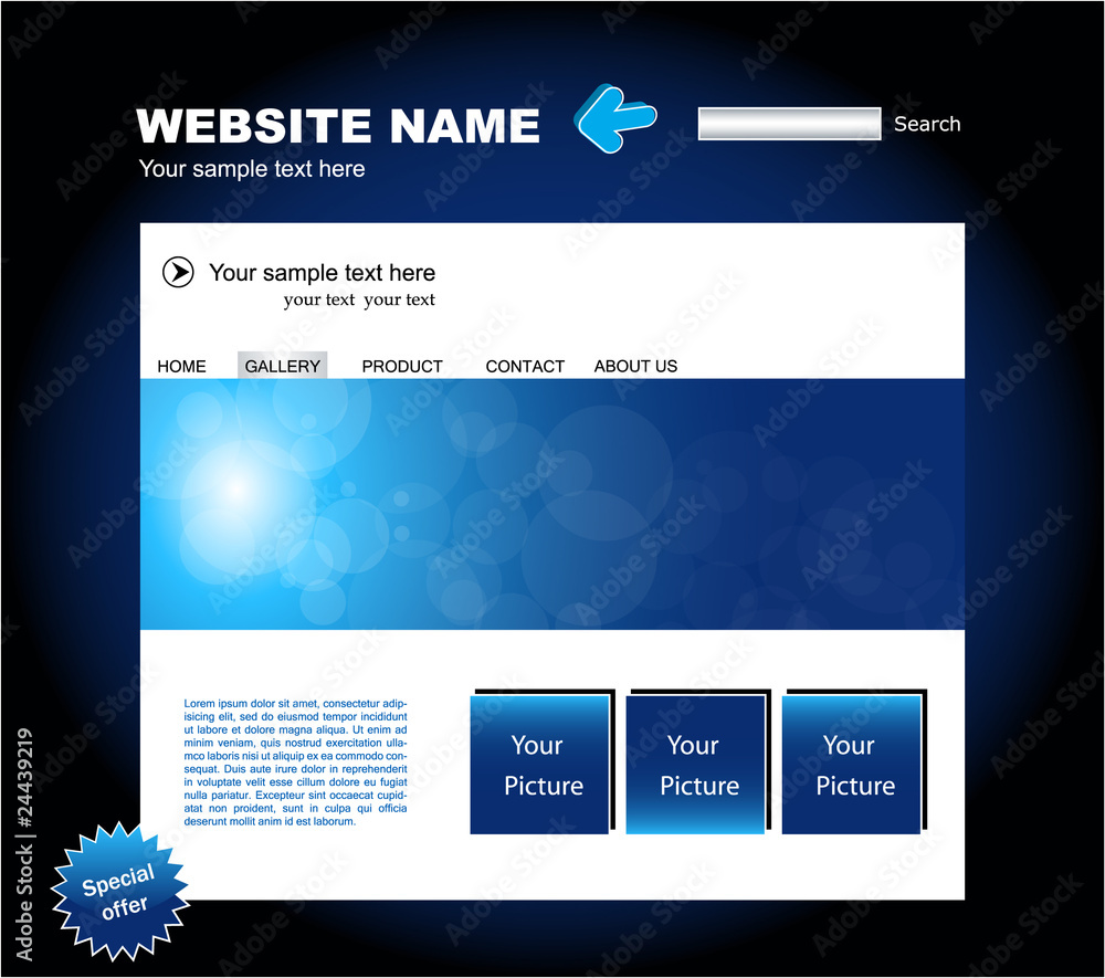 Naklejka premium Web site vector design template