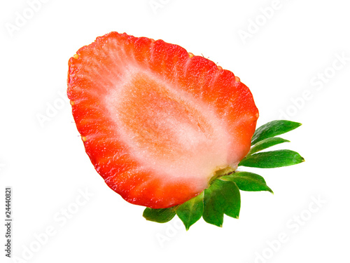 Fresh ripe half strawberry
