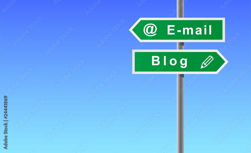 Arrows e-mail blog on sky background. Arrows e-mail blog on sky background.