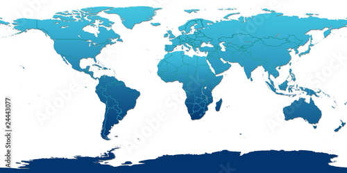 Weltkarte blau