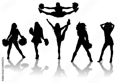 Set de siluetas de Cheerleaders