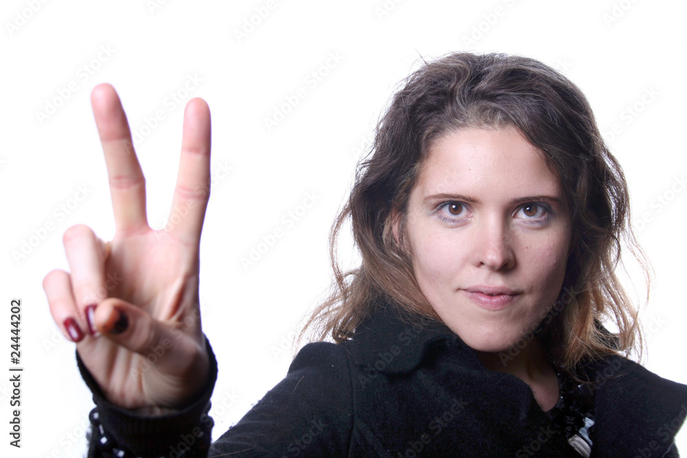 Good looking casual young woman over white background Good looking casual young woman over white background