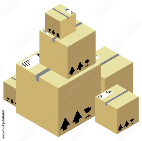 Stack of Shipping Cardboard Boxes