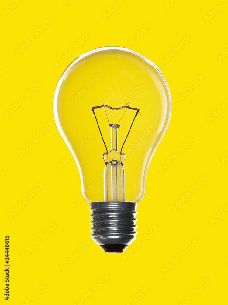 Bulb light over yellow Bulb light over yellow