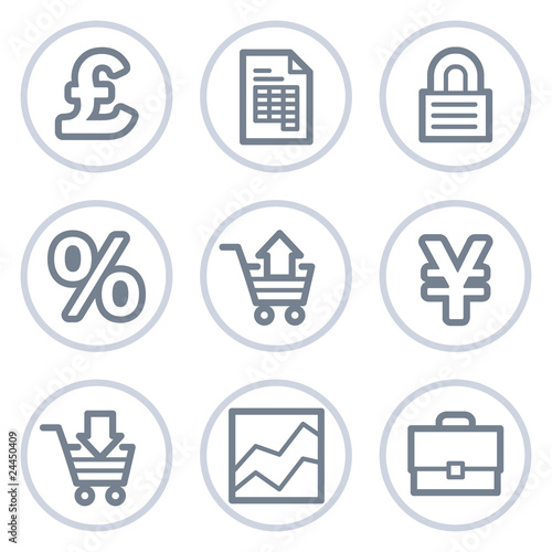 E-business web icons, white circle series