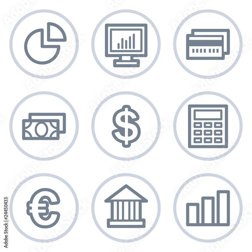Finance web icons set 1, white circle series
