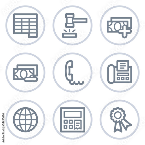 Finance web icons set 2, white circle series