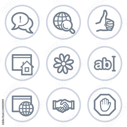 Internet web icons set 1, white circle series