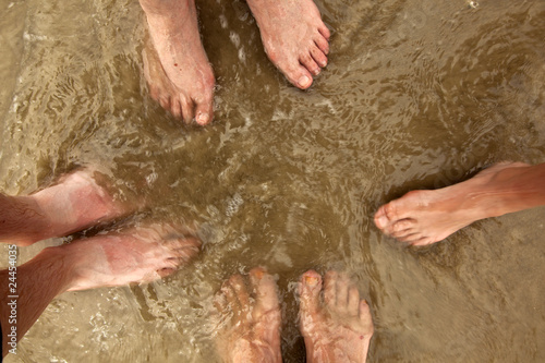 family at beach