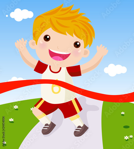 Child running in a race