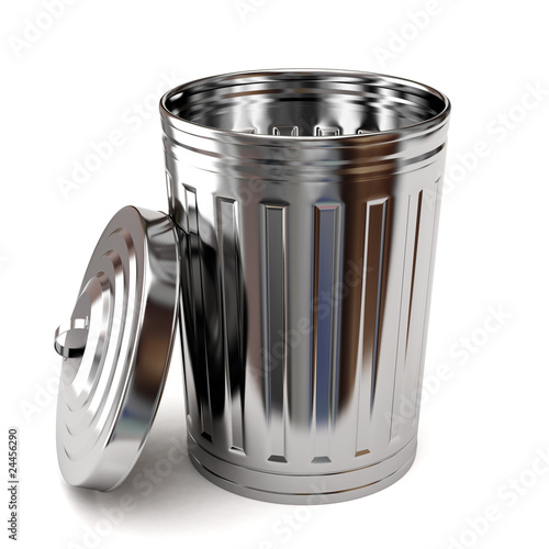 Steel trash can