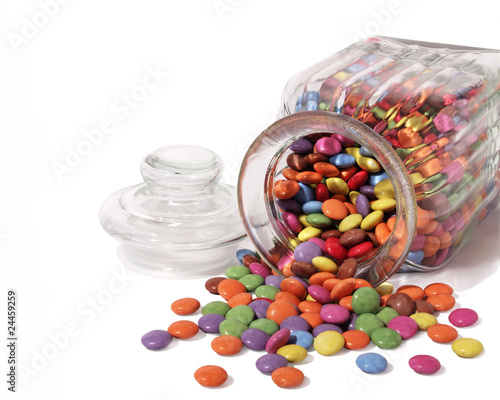 sweet jar with sweets spilling out