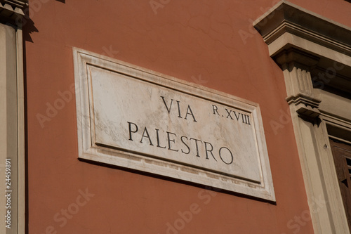 Billede på lærred Plaque de rue romaine