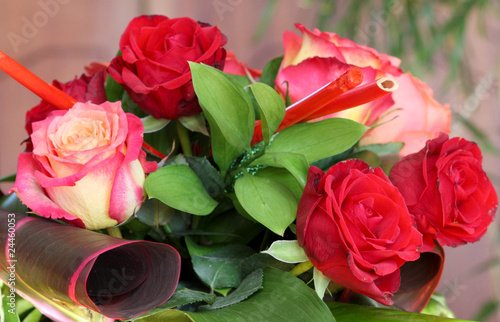 bouquet  de roses centre de table