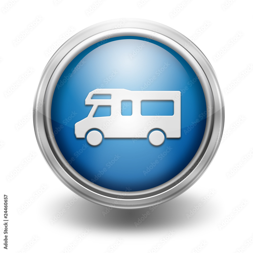 Icono borde metalico camping Icono borde metalico camping