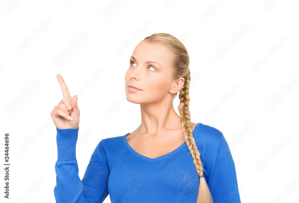 businesswoman pointing her finger businesswoman pointing her finger