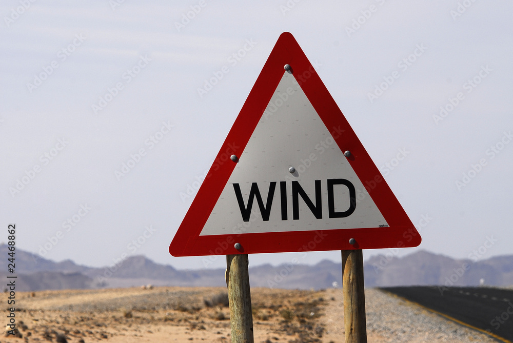 Fototapeta premium Wind Strassentafel