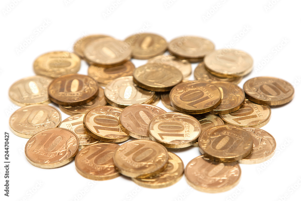 Gold Coins on white Gold Coins on white