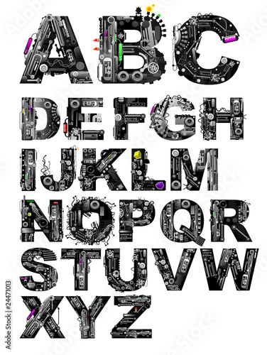 Vector very detailed alphabet