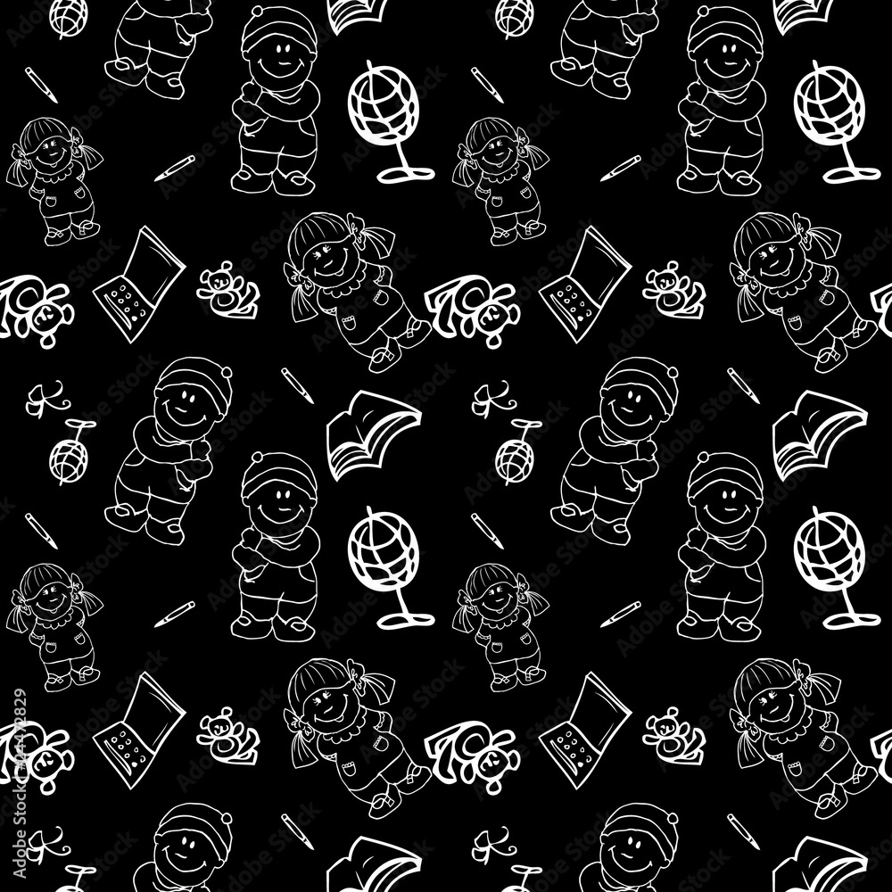 Naklejka premium Back to School seamless Background