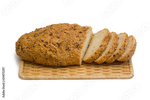 sliced bread isolated on white