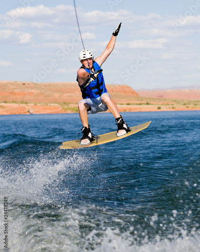 Man wakeboarding at Lake Powell 15