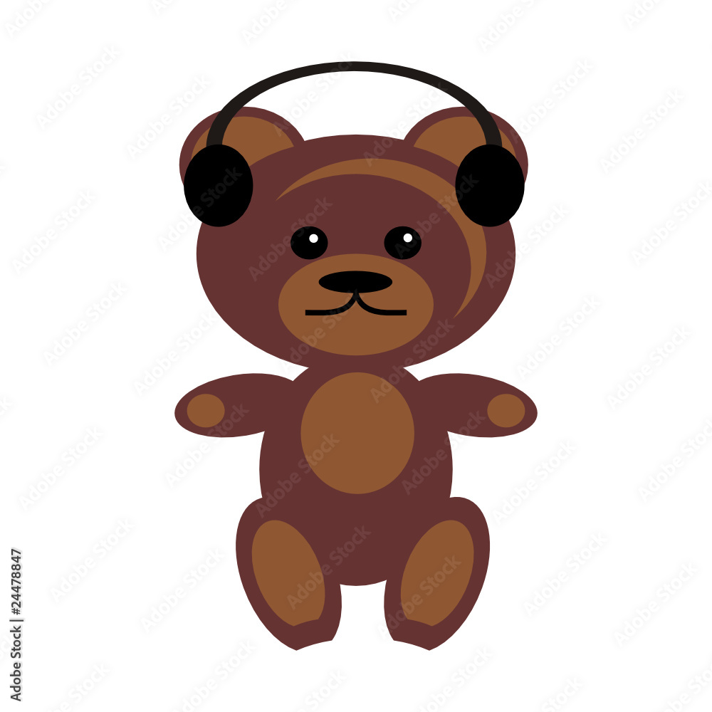 teddy bear with earphones teddy bear with earphones