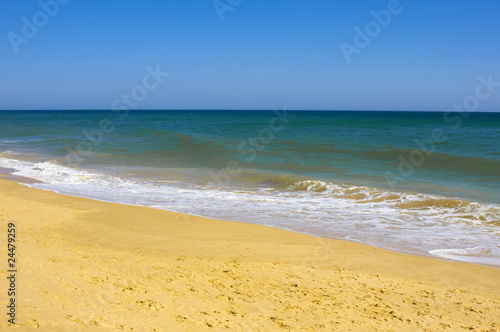 Beautiful desert beach in Algarve  south of Portugal