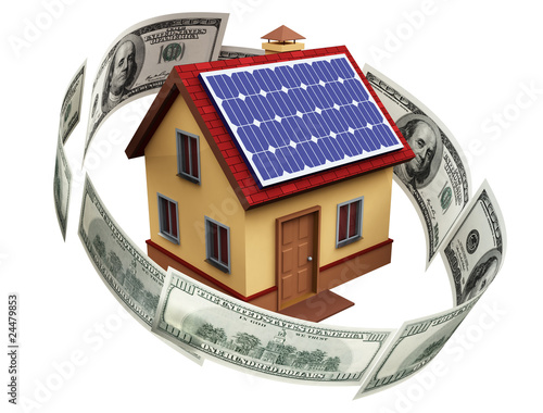 A house with solar panels