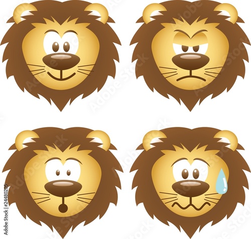 set of lion expressions