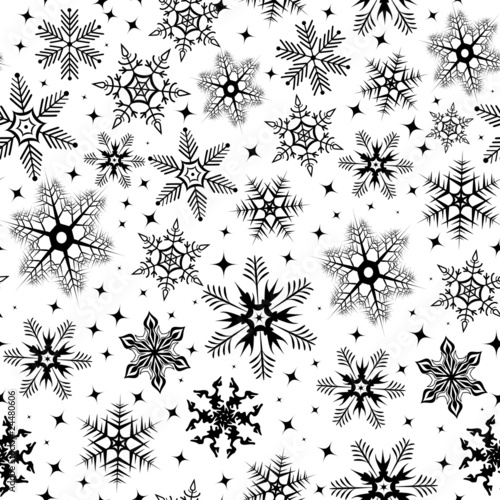 Seamless a background with snowflakes