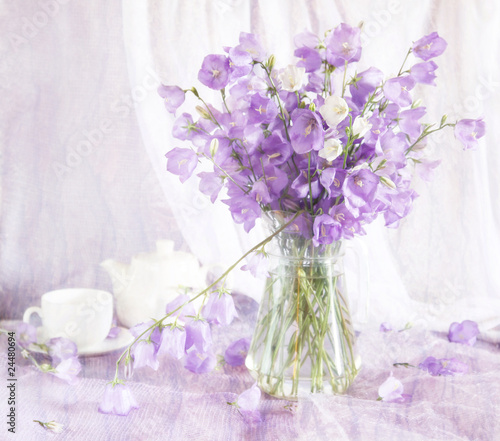 Beautiful still life with bell flowers