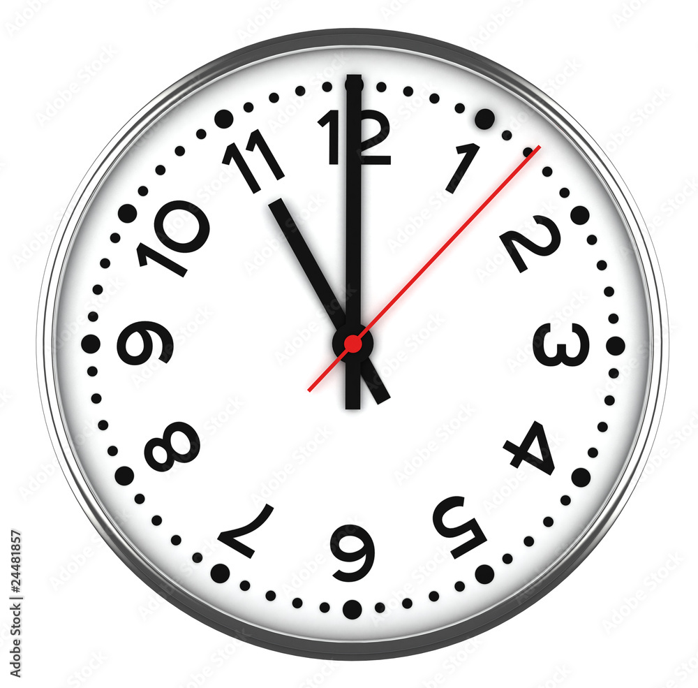 black and white chrome clock separated on white black and white chrome clock separated on white