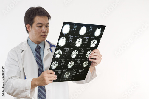 Doctor checking patients MRI