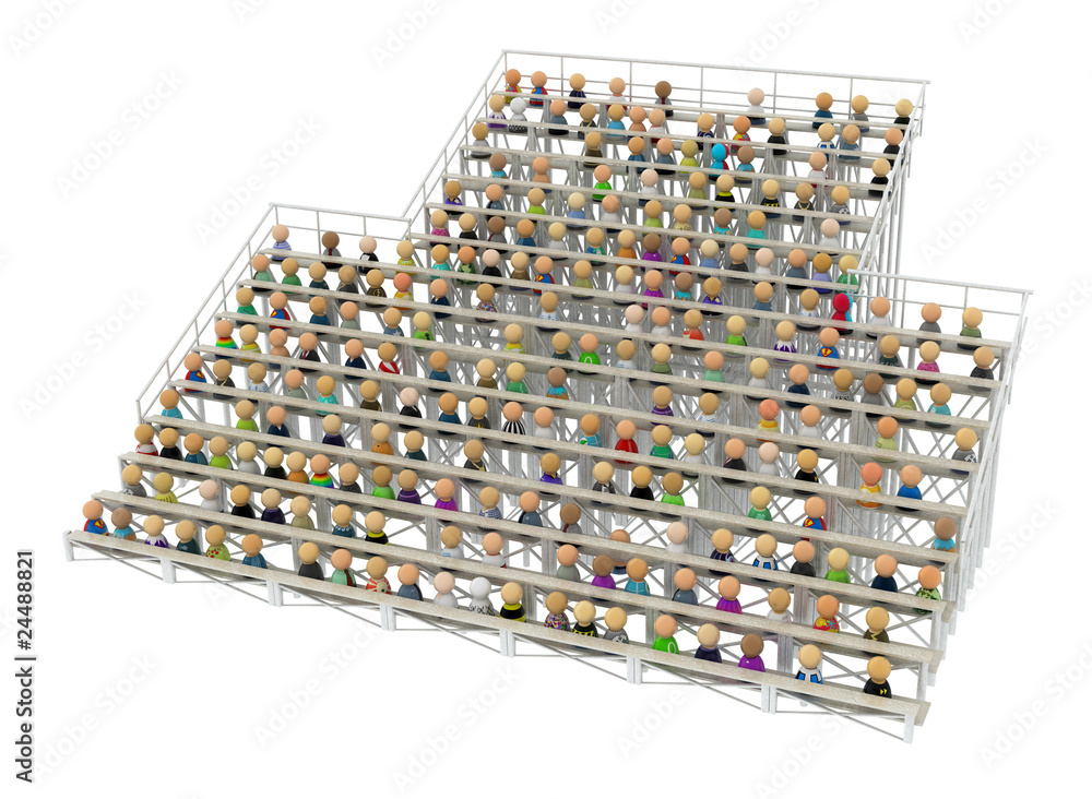 Cartoon Crowd, Bleachers Stock Illustration Adobe Stock
