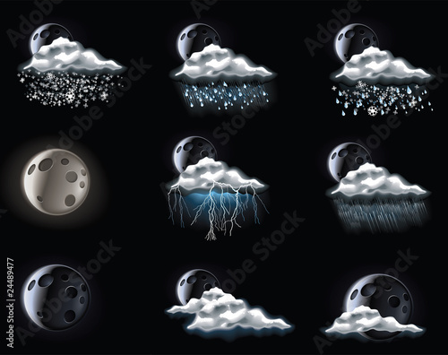 Vector weather forecast icons. Part 3