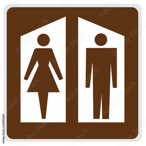 road sign - brown restrooms