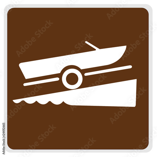 road sign - brown boat launch