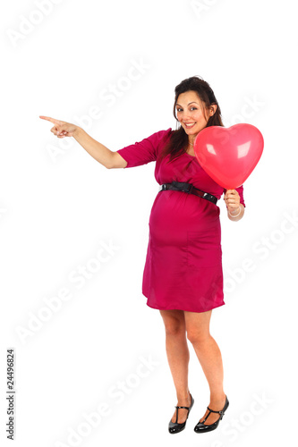 pregnat woman pointing