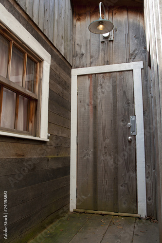 Old wooden plank door
