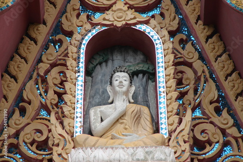 buddha image on gable  Wat Don Kloy  Kosumphisai  Mahasarakam